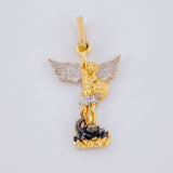 Dije San Miguel Arcangel 1.75 g / 2.7 cm Dos Oros Amarillo Blanco 18K
