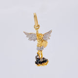 Dije San Miguel Arcangel 1.8 g / 2.7 cm Dos Oros Amarillo Blanco 18K