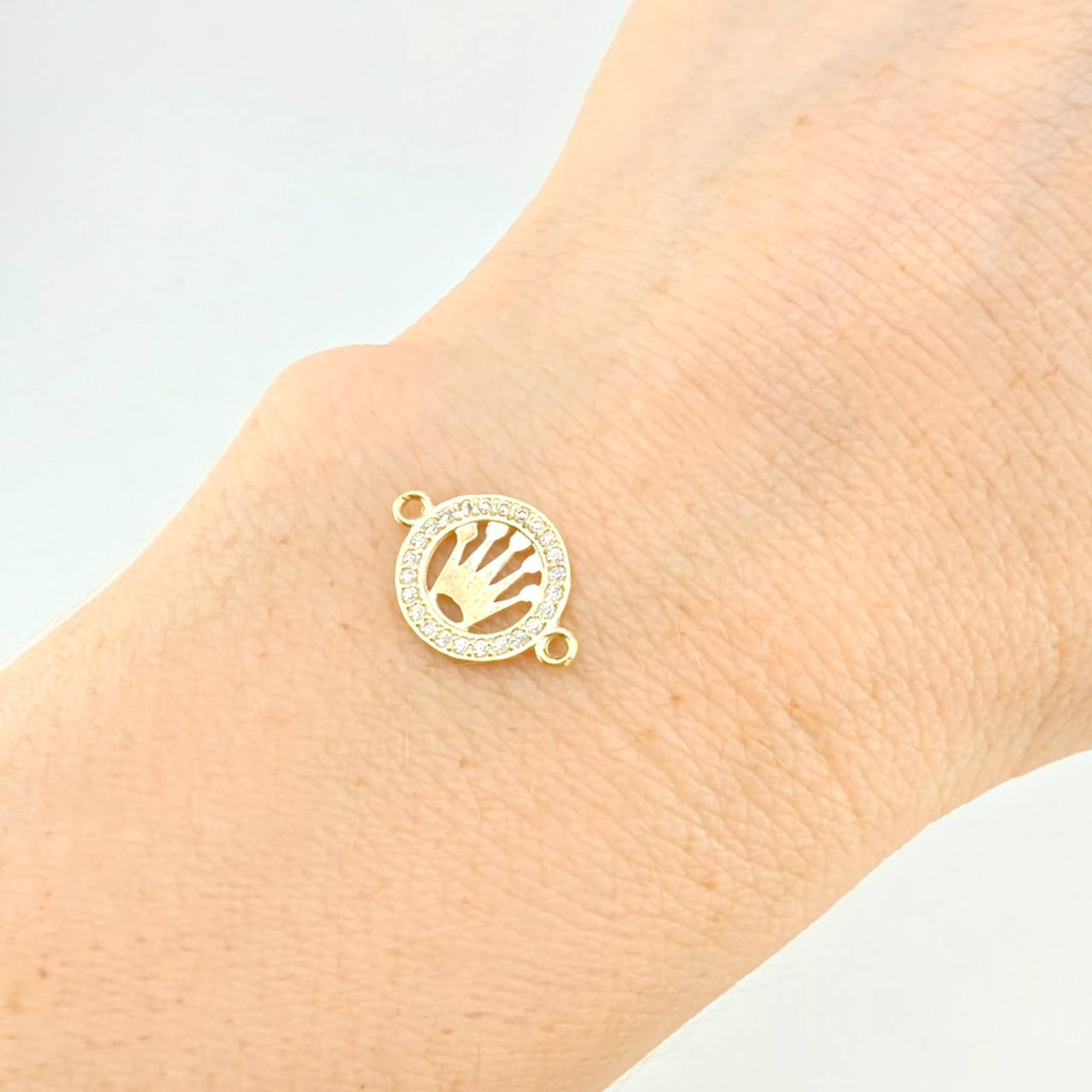 Herraje Circulo Corona 0.7 g / 1.5 cm Oro Amarillo 18K