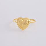 Anillo Corazón Sobresalto Lineal 1.15 g / T7 Oro Amarillo 18K