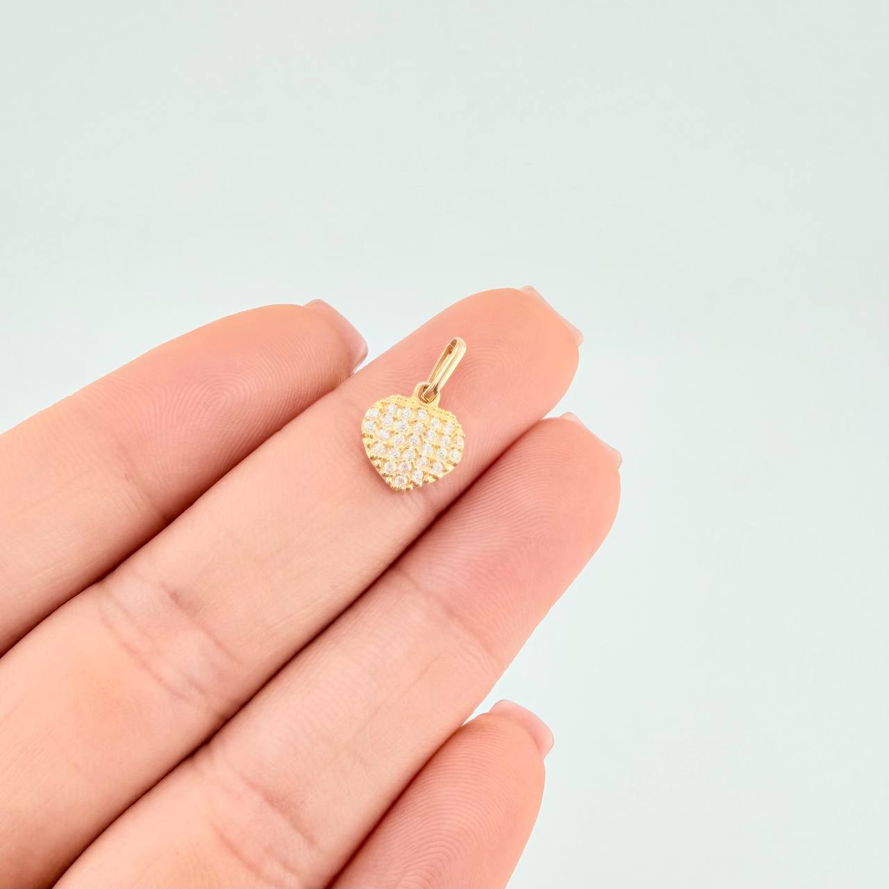 Dije Corazón Tupido 0.7 g / 1.5 cm Oro Amarillo 18K