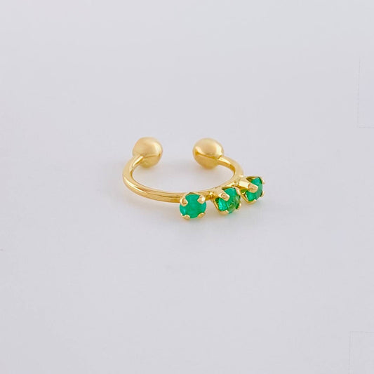 Piercing Green Crown Esmeraldas 18Pts 0.6 g / 2.4 cm Oro Amarillo 18K