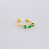 Piercing Green Crown Esmeraldas 18Pts 0.6 g / 2.4 cm Oro Amarillo 18K