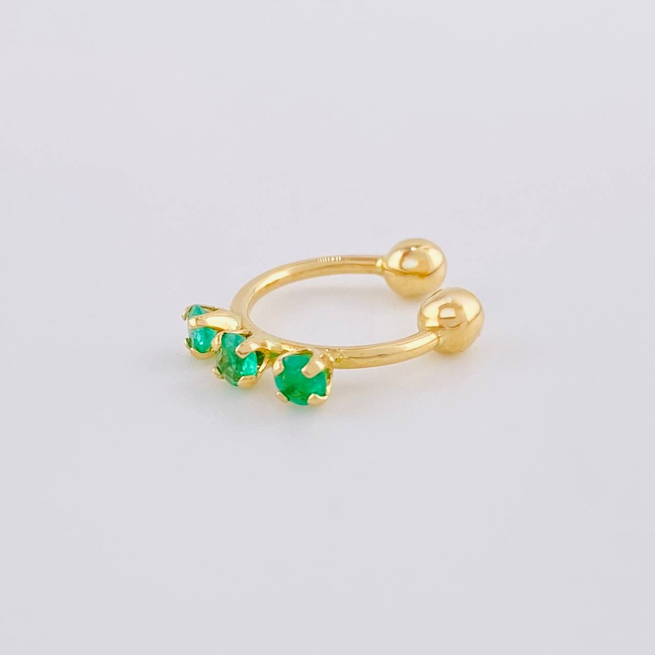 Piercing Green Crown Esmeraldas 18Pts 0.6 g / 2.4 cm Oro Amarillo 18K