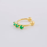 Piercing Green Crown Esmeraldas 18Pts 0.6 g / 2.4 cm Oro Amarillo 18K