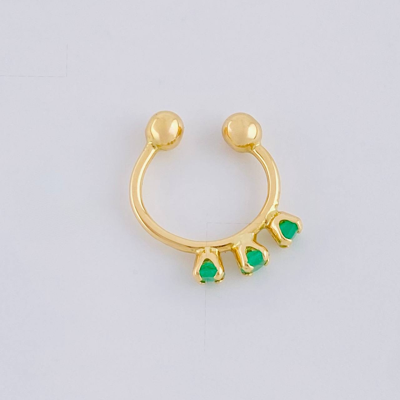 Piercing Green Crown Esmeraldas 18Pts 0.6 g / 2.4 cm Oro Amarillo 18K
