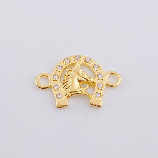 Herraje Herradura Cabeza De Caballo 1 g / 1.6 cm Oro Amarillo 18K