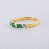 Anillo Churumbela Aura Esmeraldas 21Pts, Diamantades 21Pts 2.55 g / T7 3/4 Oro Amarillo 18K
