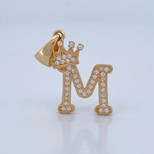 Dije Letra M Corona 1.9gr / 2.8cm / Oro Amarillo 18K &