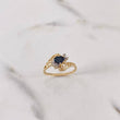 Anillo Corazon 1.95gr / T6 1/4 / Lineas Invertidas Circones Negro Blancos Dos Oros Amarillo Blanco 18K $