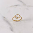 Anillo Solitario Ovalo 2.3gr / T6 3/4 / Circones Blancos Oro Amarillo 18K $