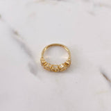 Anillo Corazones 2.45gr / T6 3/4 / Circones Blancos Oro Amarillo 18K $