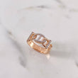 Anillo Cinturon 3.9gr / T7 1/4 / Circones Blancos Oro Rosa 18K $