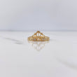 Anillo Corona 15s 2.1gr / T7 / Circones Blancos Oro Amarillo 18K $