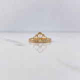 Anillo Corona 15s 2.1gr / T7 / Circones Blancos Oro Amarillo 18K $