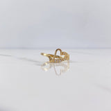 Anillo Silueta Corazon 1.45gr / T6 3/4 / Circones Blancos Oro Amarillo 18K $