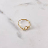 Anillo Silueta Corazon 1.45gr / T6 3/4 / Circones Blancos Oro Amarillo 18K $