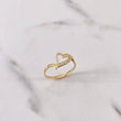 Anillo Silueta Corazon 1.45gr / T6 3/4 / Circones Blancos Oro Amarillo 18K $