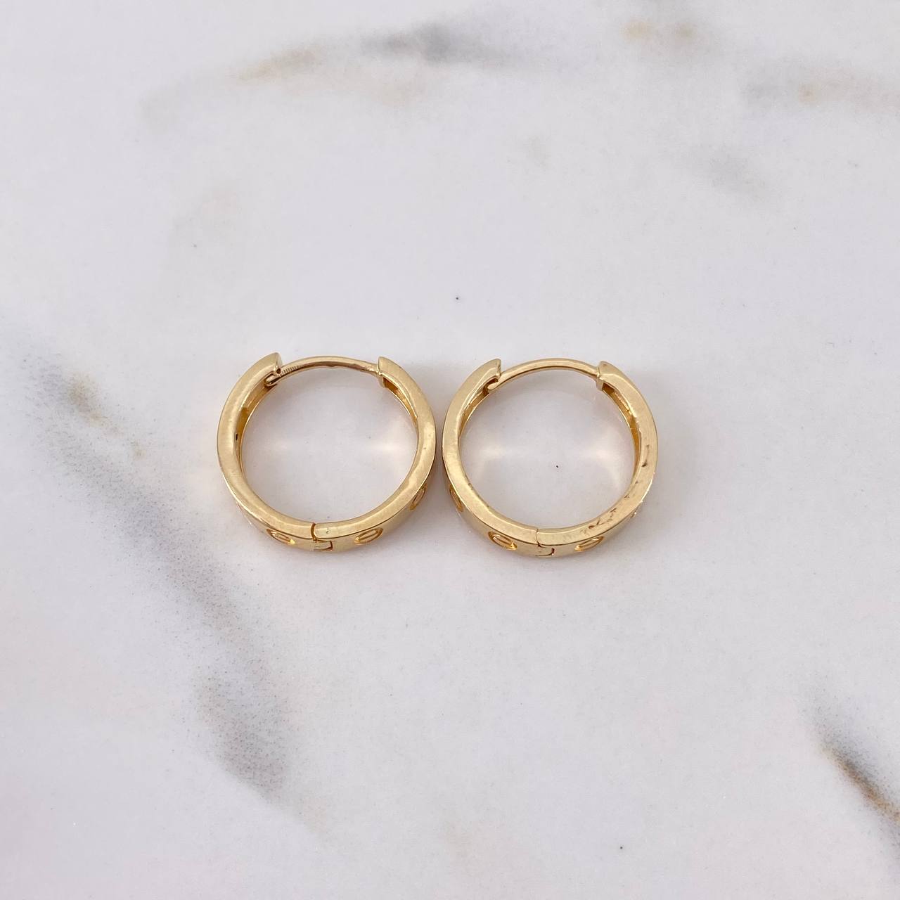 Candongas Tornillo 4gr / 1.7cm / Oro Amarillo 18K $