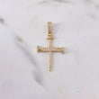 Dije Cruz Clavo 2.6gr / 3.7cm / Circones Blancos Oro Amarillo 18K $