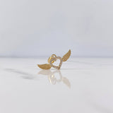 Dije Silueta Corazon Alas 1.25gr / 1.6cm / Circones Blancos Oro Amarillo 18K $