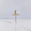 Dije Cruz Corazones 1.7gr / 3.4cm / Circones Verde Blancos Oro Amarillo 18K $