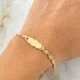 Pulso Bebé GC Placa Nube 2.75gr / 13.5cm / Oro Amarillo 18K