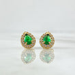 Topos Gota 2.65gr / 1cm / Circones Blancos - Verde Oro Amarillo 18K