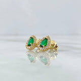 Topos Gota 2.65gr / 1cm / Circones Blancos - Verde Oro Amarillo 18K
