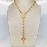 Rosario Virgen Milagrosa Cruz Cristo 13.9 g / 60 cm / 6 mm Oro Amarillo 18K