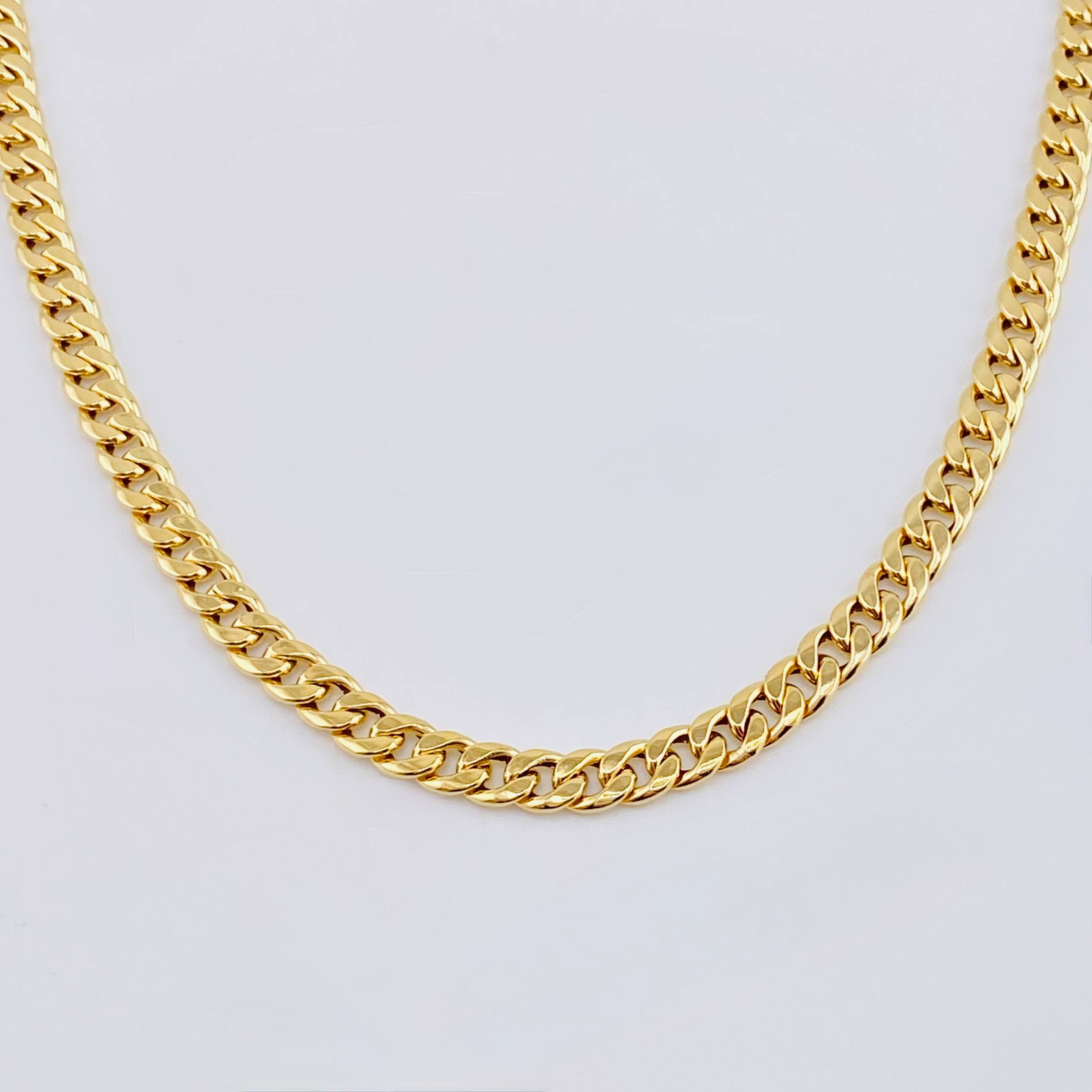 Cadena Cubana 7.3gr / 60cm / 5mm Oro Amarillo +1 18K
