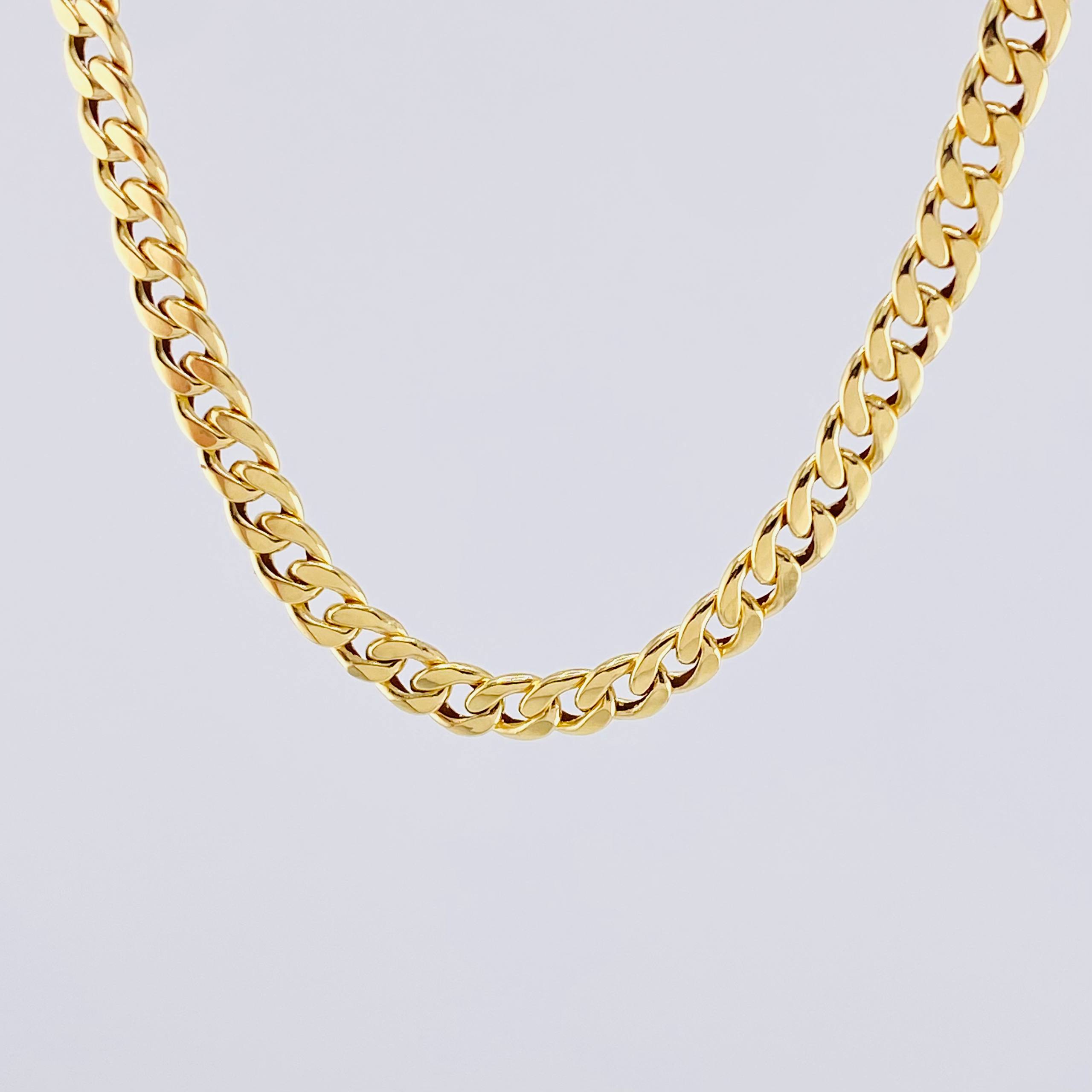 Cadena Cubana 7.3gr / 60cm / 5mm Oro Amarillo +1 18K