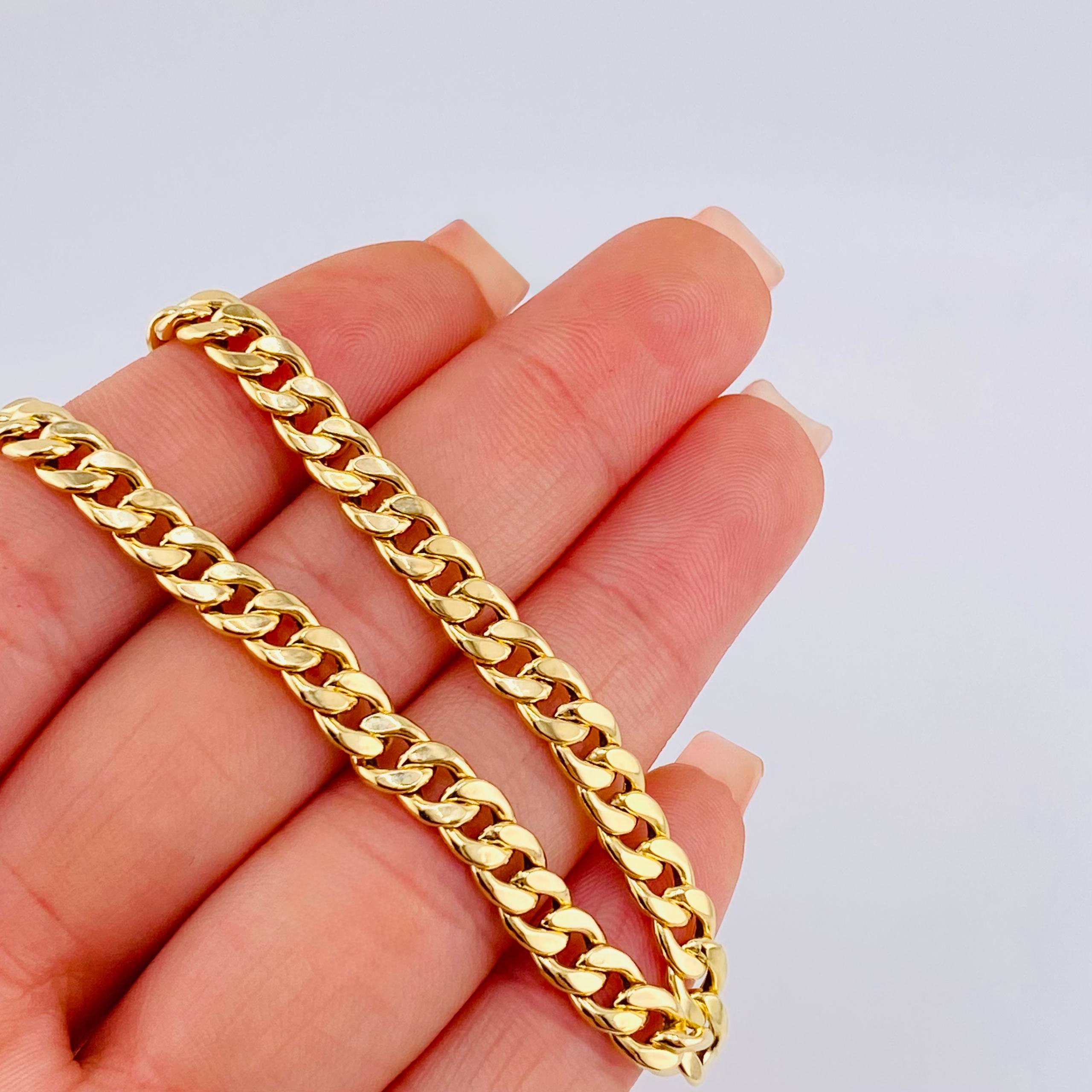 Cadena Cubana 5.95gr / 50cm / 5.25mm Oro Amarillo +1 18K ©