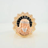 Anillo Rostro Cristo 11.45gr / T8 1/4 / Tres Oros 18K