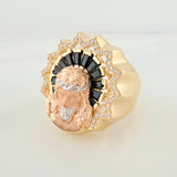 Anillo Rostro Cristo 11.45gr / T8 1/4 / Tres Oros 18K