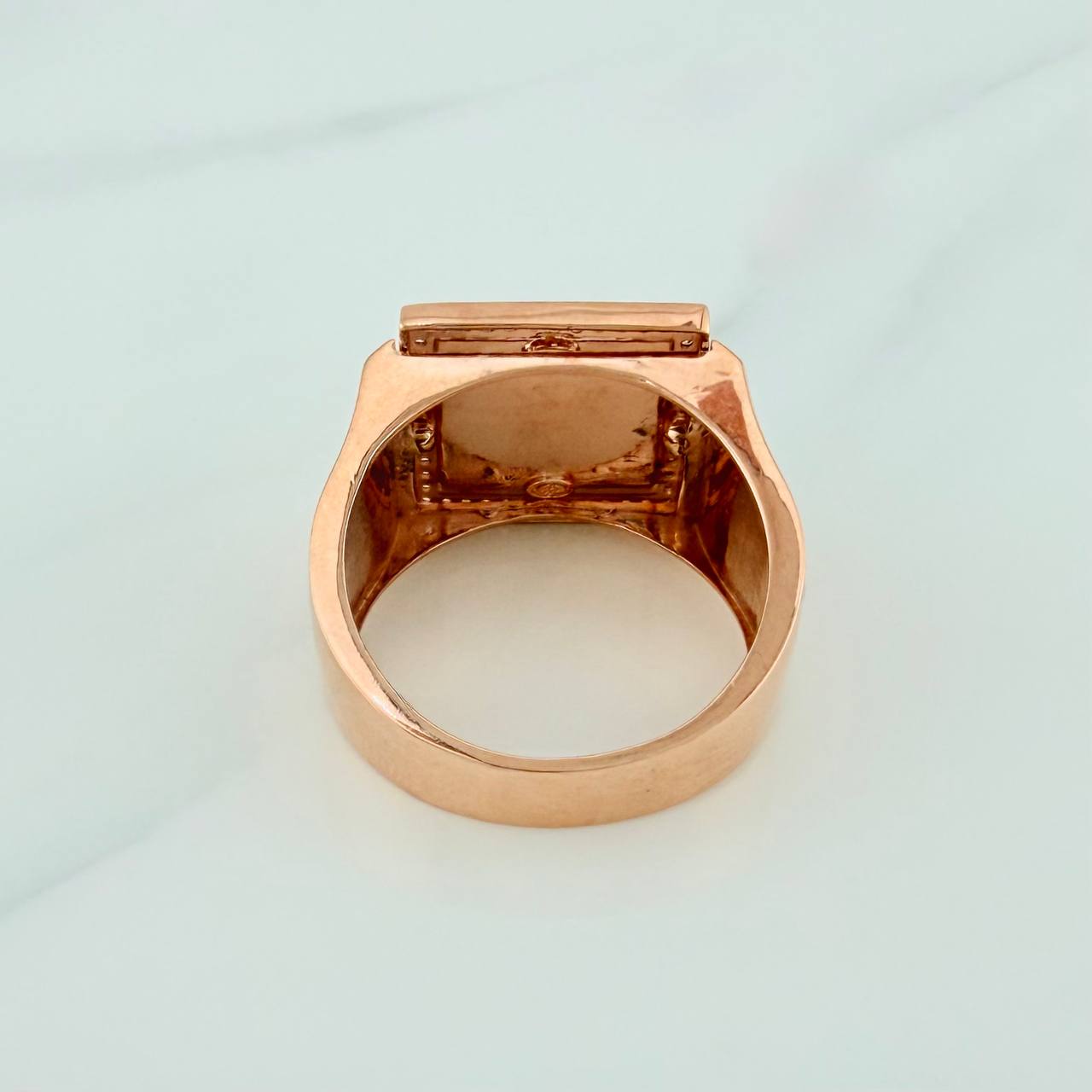 Anillo Cruz Cristo Milagroso 12.5gr / T11 1/2 / Dos Oros Blanco Rosa 18K $
