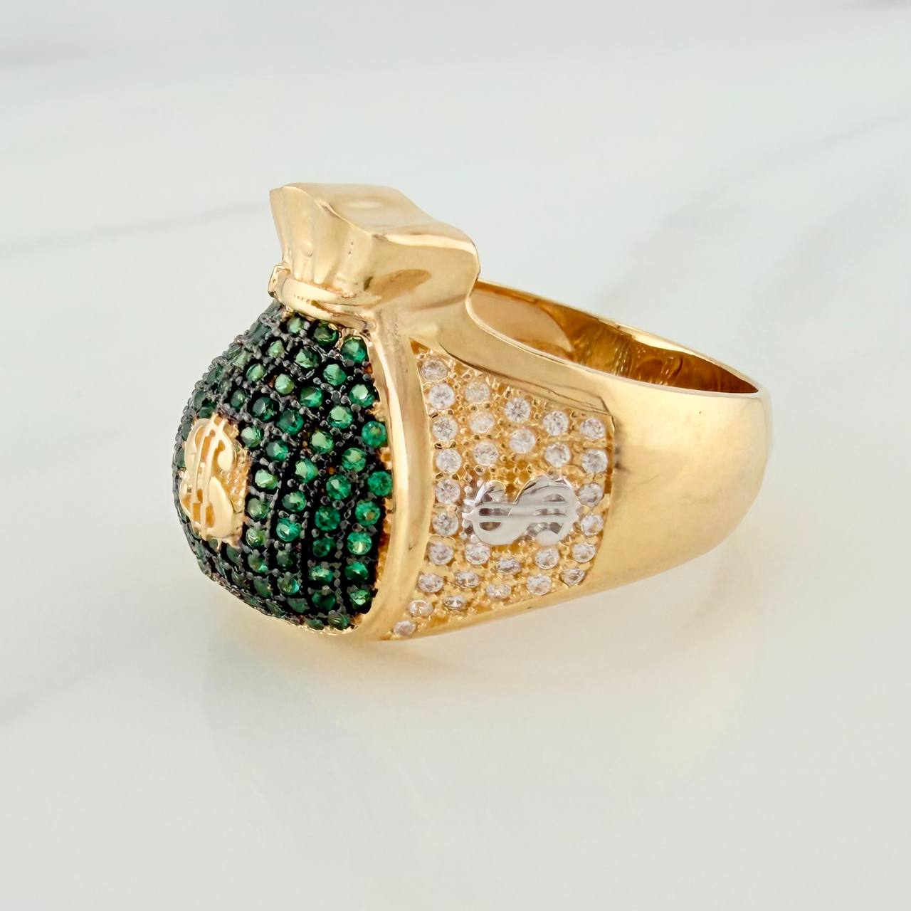Anillo Bolsa de Dinero 8.95gr / T9 3/4 / Tres Oros 18K $