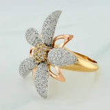 Anillo Flor 9.4gr / T6 1/4 / Tres Oros  18K $