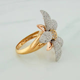 Anillo Flor 9.4gr / T6 1/4 / Tres Oros  18K $