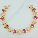 Pulso Corazones 22.1gr / 20.5cm / 10.8mm Oro Amarillo 18K
