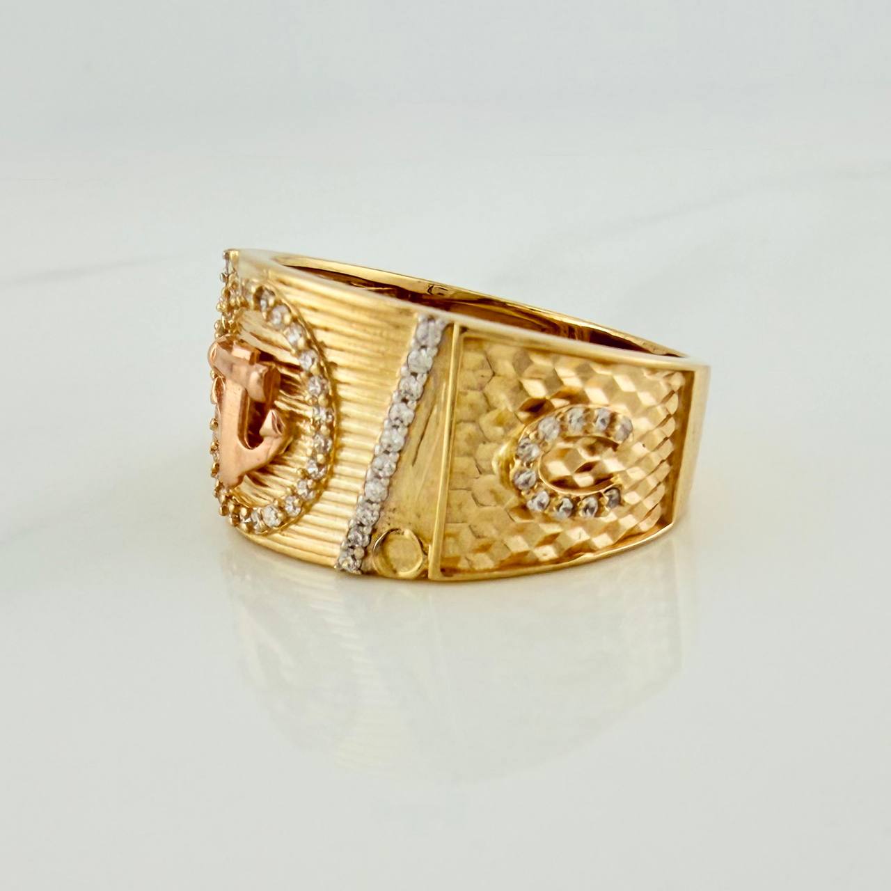 Anillo Ancla 10.5gr / T10 / Tres Oros 18K