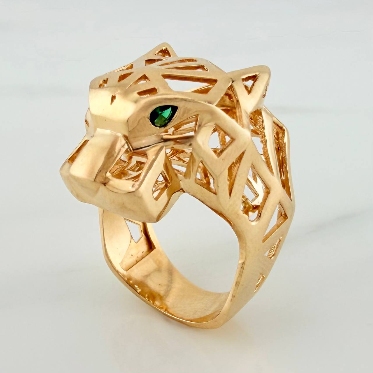 Anillo Pantera Filigrana 13.25gr / T9 1/4 / Oro Amarillo 18K