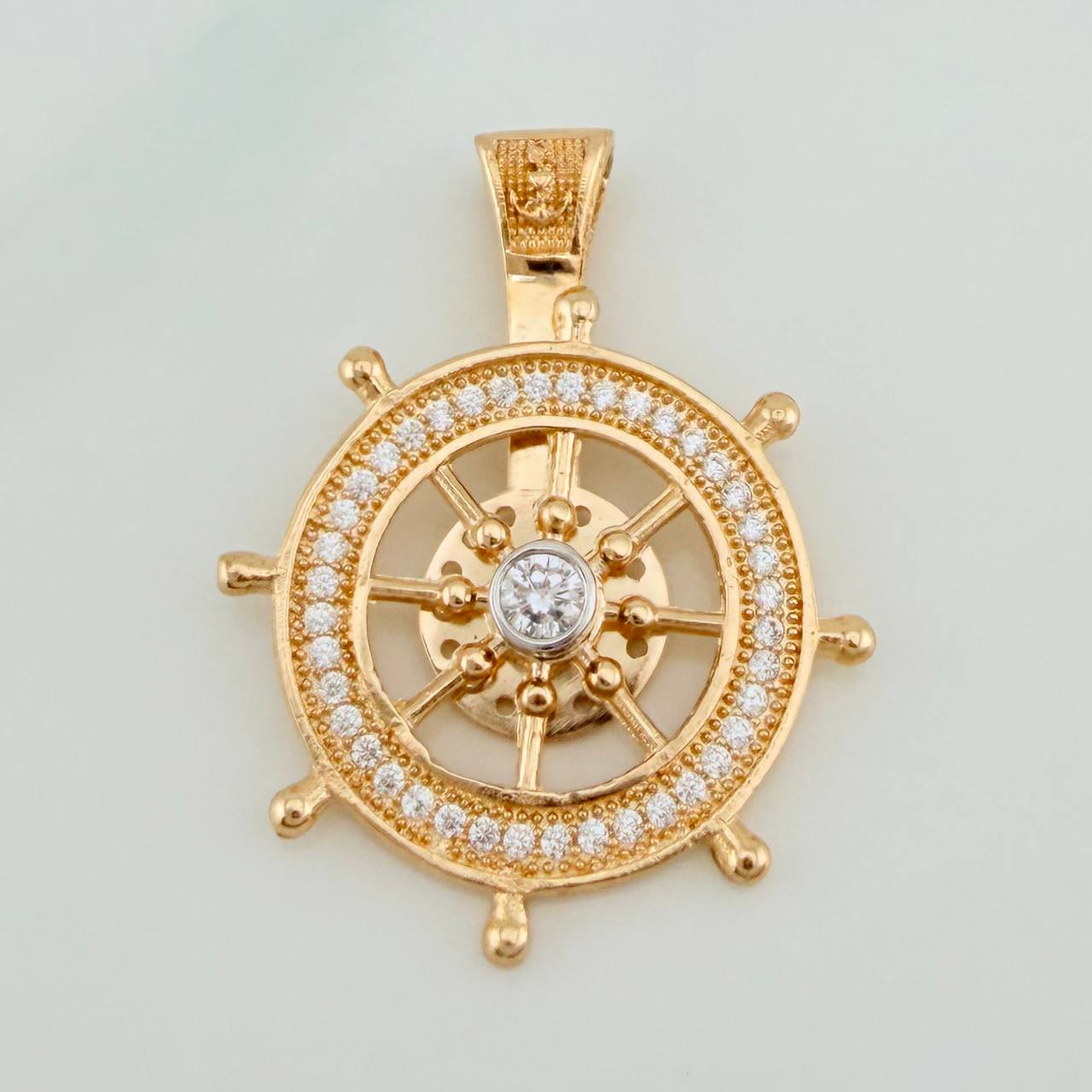 Dije Timon 4.8gr / 3cm / Dos Oros Amarillo Blanco 18K