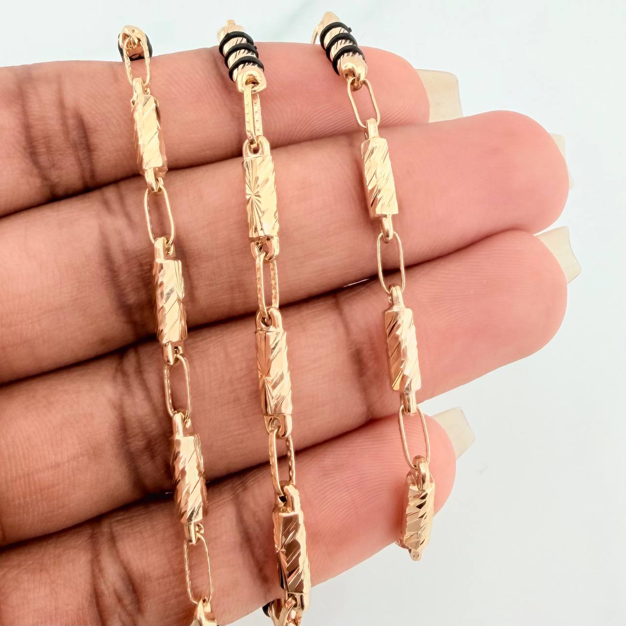 Cadena Rustica Cilindro 12.8gr / 61cm / 3.4mm Oro Amarillo 18K %