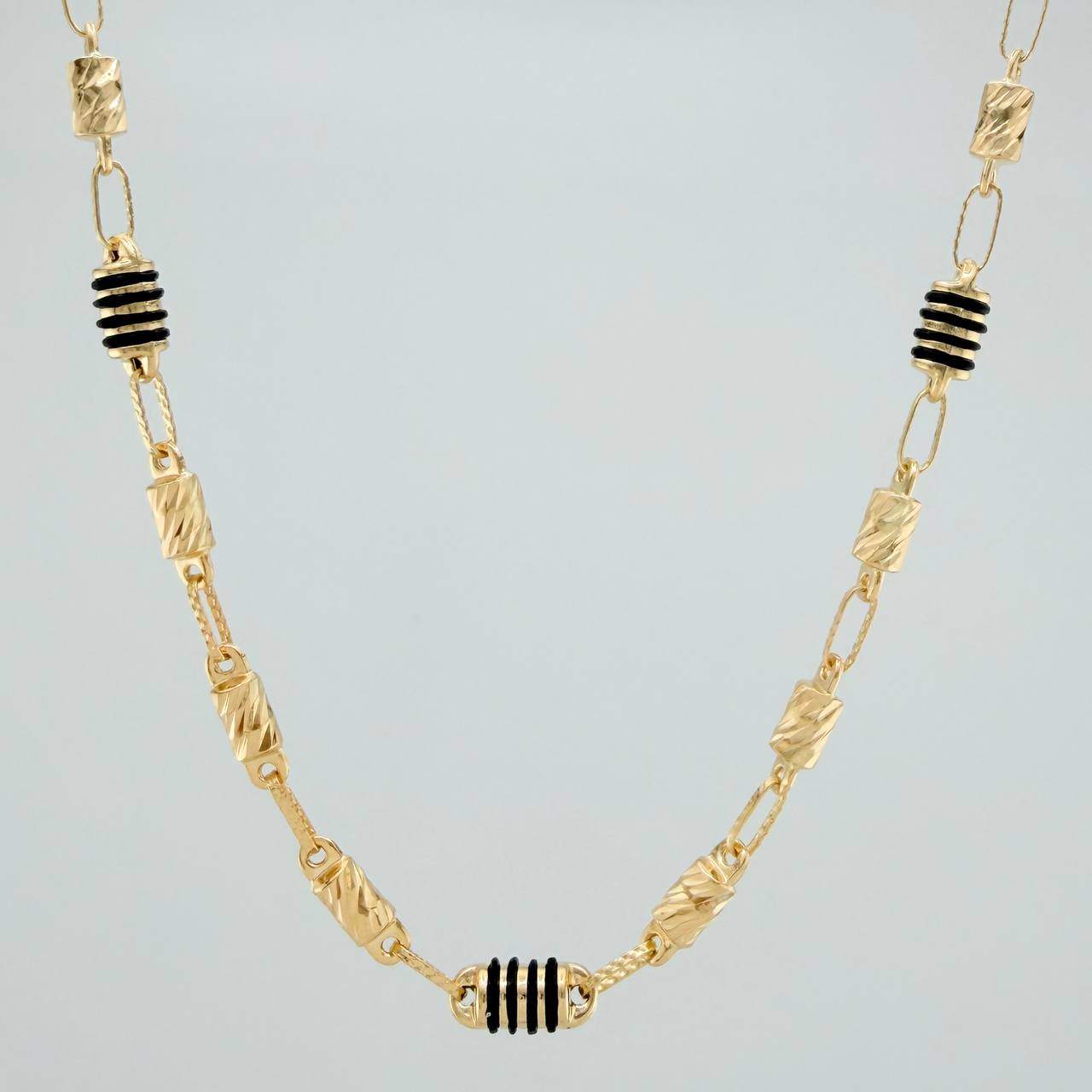 Cadena Rustica Barril Cilindro 12.6gr / 61cm / 4.6mm Oro Amarillo 18K %