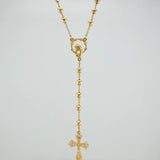 Rosario Virgen Maria Cruz 10.35gr / 60cm / 4mm-5mm Oro Amarillo 18K %