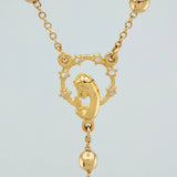 Rosario Virgen Maria Cruz 10.35gr / 60cm / 4mm-5mm Oro Amarillo 18K %