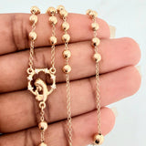 Rosario Virgen Maria Cruz 10.35gr / 60cm / 4mm-5mm Oro Amarillo 18K %