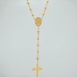 Rosario Virgen Milagrosa Cruz Cristo 8.85gr / 57cm / 4mm-5mm Oro Amarillo 18K %