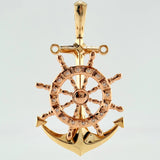 Dije Ancla Timon Movil 15.35gr / 6.5cm / Dos Oros Amarillo Rosa 18K